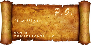 Pitz Olga névjegykártya