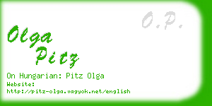 olga pitz business card